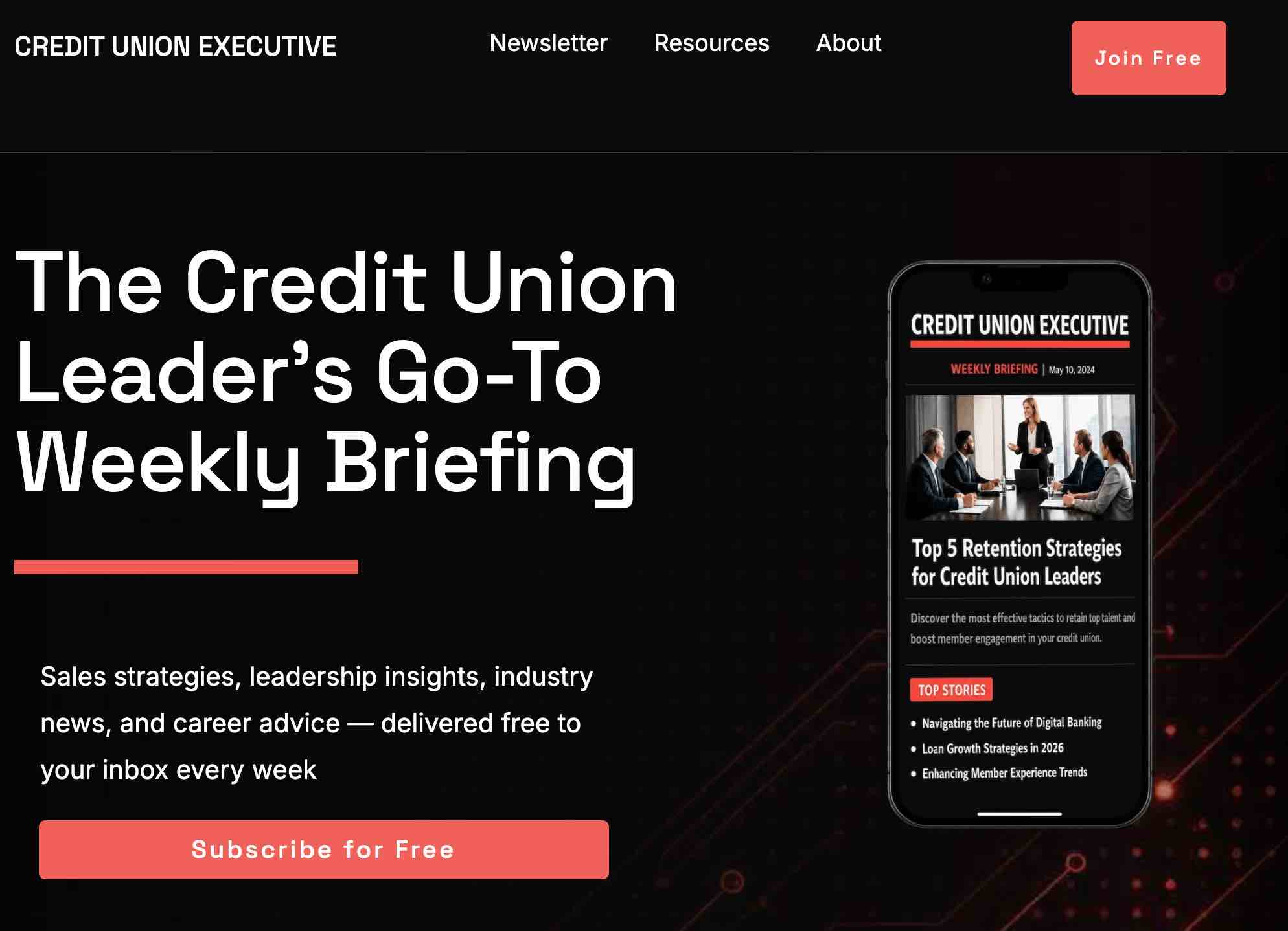 Credit Union Executive Pop Up 1